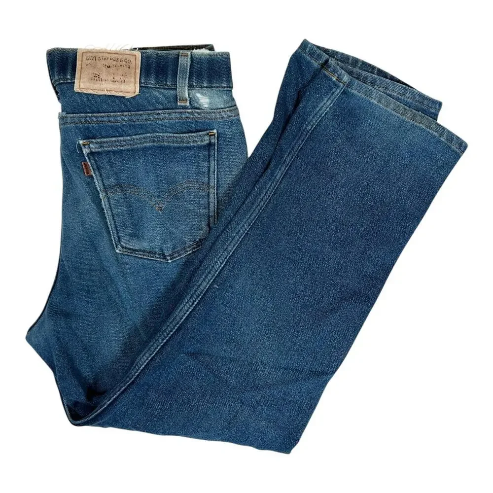 Vintage Levi's Action Jeans Mens 36x30 Blue Straight Denim Orange Tab USA Made